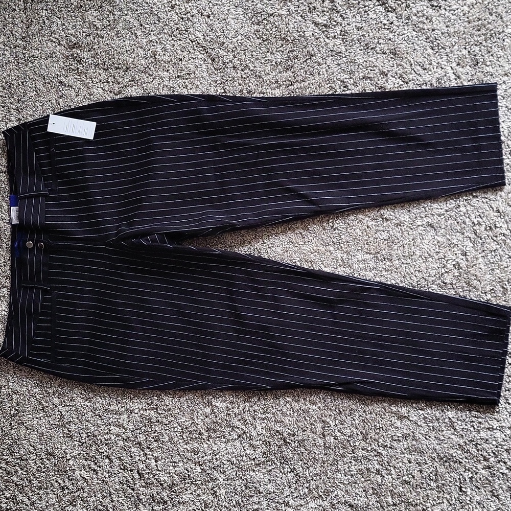Apt 9 Torie Black Pinstripe Ankle Pants